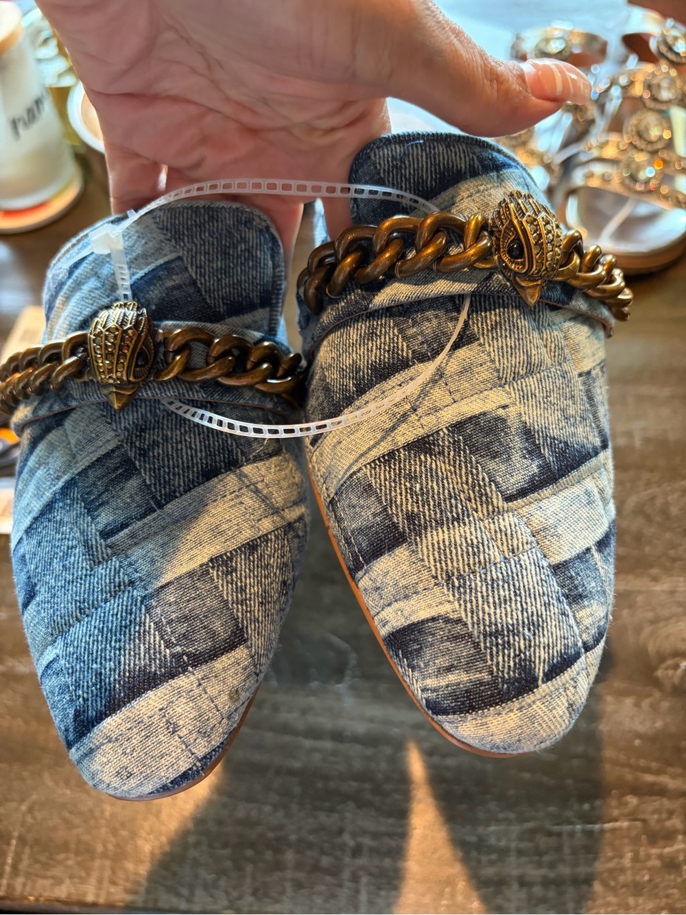 Kurt Geiger London Chelsea Denim Mules. - Picture 3 of 6